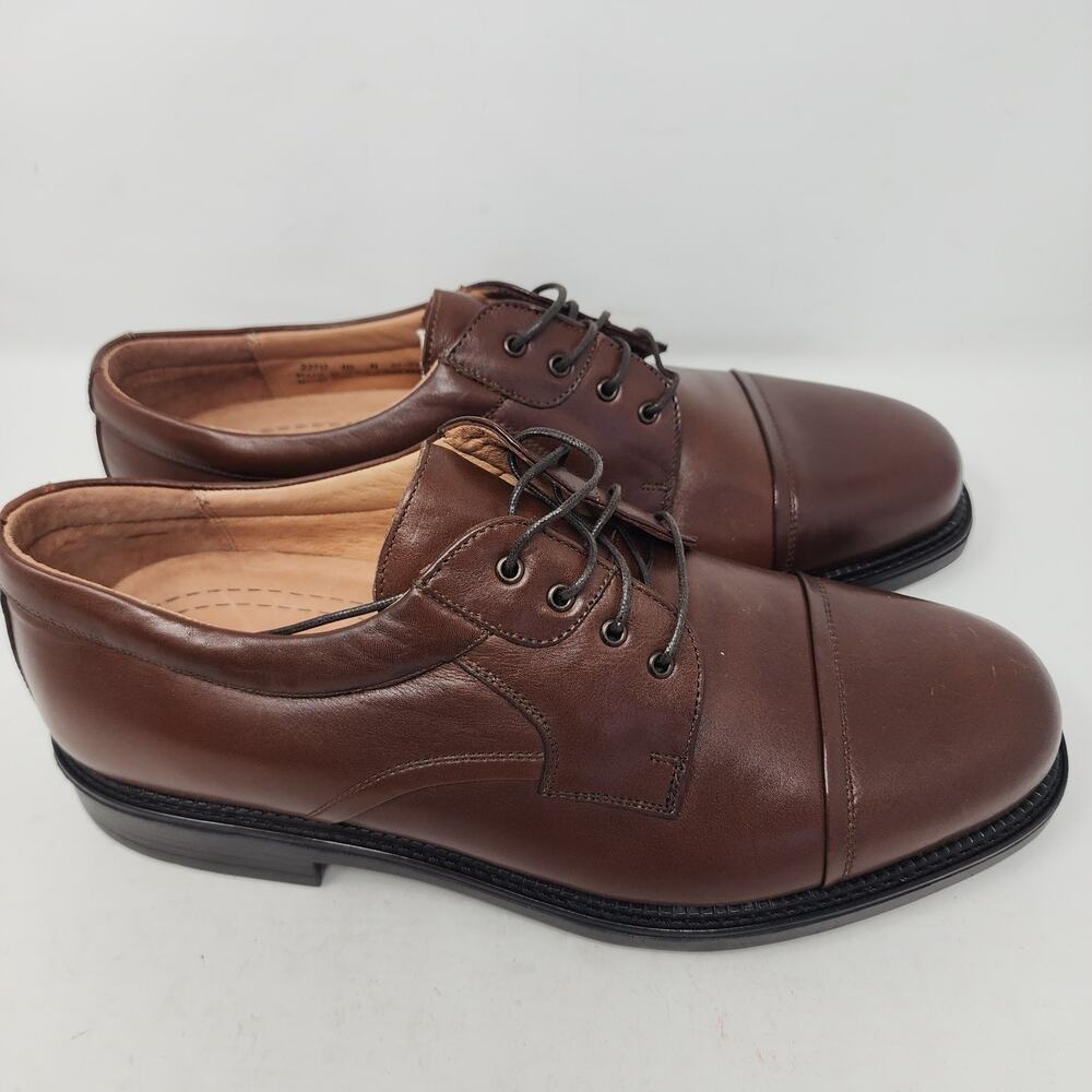 Bostonian Shoes Mens 11.5 M Oxford Brown Leather Cap Toe Lace Up NWOT - Picture 6 of 13